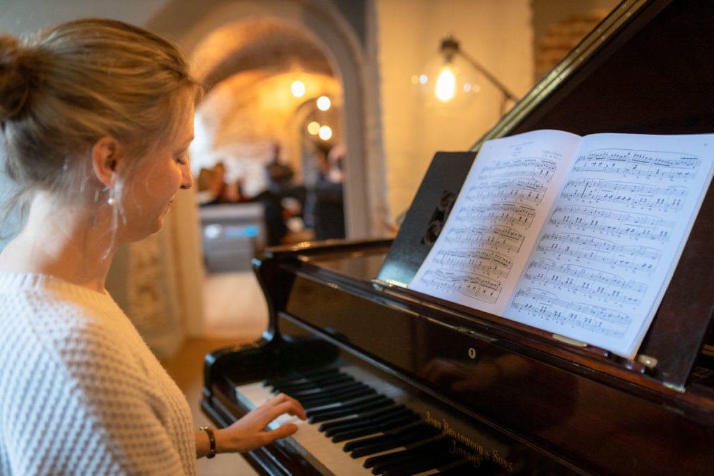 Singing at the piano