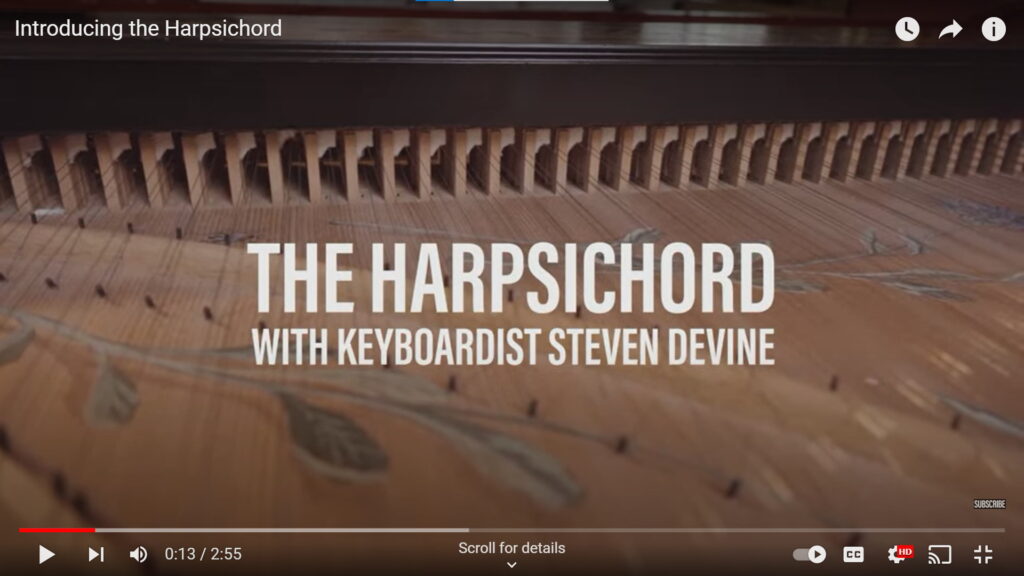 Link through the Introducing the harpsichord video